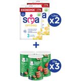 SMA OPTIPRO 3 1-3 yaş Devam Sütü 2x1200g + GERBER ORGANIC Buğday ve Yulaflı Atıştırmalık 3x35g