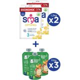 SMA OPTIPRO 3 1-3 yaş Devam Sütü 2x1200g + GERBER ORGANIC Yulaflı, Hav., Elm., Balkab. Püresi 3x110g