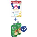 SMA OPTIPRO 3 Devam Sütü 1.2kg (2x600g) + GERBER ORGANIC Yulaflı, Elma ve Mango Püresi 2x110g