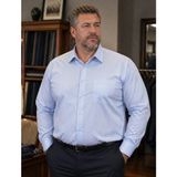 Smak Büyük Beden (3xl-4xl-5xl) Pamuklu , Rahat Kalıp , Cepli, Baba Gömleği -Buz Mavi - 349-Buz Mavisi