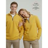 SmallTouch Unısex Tüylenme Yapmayan Normal Kalıp Dik Yaka Soğuk Geçirmez Polar - Sarı