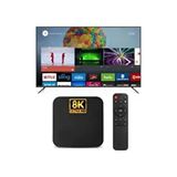 Smart 8k Ultra HD Android TV Box - Full Paket Yayın - Android TV Stick - Ethernet ve Wi-Fi Bağlantı Özellikleri - Siyah