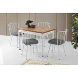 Smart Açılır Mutfak Masası ve 4 Adet Sandalye Takımı 70*110CM - Ceviz