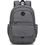 Smart Bags Büyük Boy Laptop Bölmeli Çok Cepli Su Geçirmez Krınkıl Kumaş Lise Okul Çantası Siyah/beyaz