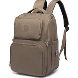 Smart Bags Büyük Boy Su Geçirmez Çok Cepli Anne ve Bebek Bakım Sırt Çantası Açık Kahve