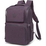 Smart Bags Büyük Boy Su Geçirmez Çok Cepli Anne ve Bebek Bakım Sırt Çantası Mürdüm