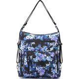Smart Bags Büyük Boy Su Geçirmez Krınkıl Kumaş Hem Sırt Hem Omuz Çantası Mavi Printing