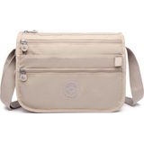 Smart Bags Çok Cepli Günlük Orta Boy Su Geçirmez Krınkıl Kumaş Kadın Omuz Çantası Bej