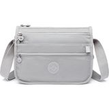 Smart Bags Çok Cepli Günlük Orta Boy Su Geçirmez Krınkıl Kumaş Kadın Omuz Çantası Buz Gri