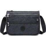 Smart Bags Çok Cepli Günlük Orta Boy Su Geçirmez Krınkıl Kumaş Kadın Omuz Çantası Puantiye Siyah