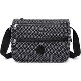 Smart Bags Çok Cepli Günlük Orta Boy Su Geçirmez Krınkıl Kumaş Kadın Omuz Çantası Siyah/beyaz