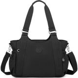 Smart Bags Günlük Orta Boy Su Geçirmez Krınkıl Kumaş Kadın Omuz Çantası Siyah