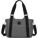 Smart Bags Günlük Orta Boy Su Geçirmez Krınkıl Kumaş Kadın Omuz Çantası Siyah/beyaz
