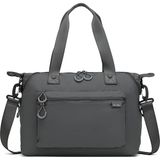 Smart Bags Koyu Gri Kadın Omuz ve Spor Çantası Hafif Kumaş Uzun Askılı Çok Cepli - Standart