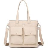 Smart Bags Mikro Poly Kumaş Büyük Boy Kadın Omuz Çantası 3345 - Bej
