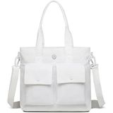 Smart Bags Mikro Poly Kumaş Büyük Boy Kadın Omuz Çantası 3345 - Beyaz