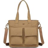 Smart Bags Mikro Poly Kumaş Büyük Boy Kadın Omuz Çantası 3345 - Kahve