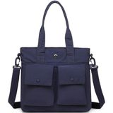 Smart Bags Mikro Poly Kumaş Büyük Boy Kadın Omuz Çantası 3345 - Lacivert