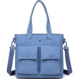 Smart Bags Mikro Poly Kumaş Büyük Boy Kadın Omuz Çantası 3345 - Mavi
