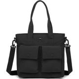 Smart Bags Mikro Poly Kumaş Büyük Boy Kadın Omuz Çantası 3345 - Siyah