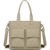 Smart Bags Mikro Poly Kumaş Büyük Boy Kadın Omuz Çantası 3345 - Vizon
