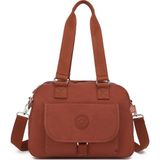 Smart Bags Orta Boy Çok Cepli Su Geçirmez Hafif Krınkıl Kumaş Kadın Omuz Çantası Kiremit