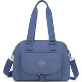 Smart Bags Orta Boy Çok Cepli Su Geçirmez Hafif Krınkıl Kumaş Kadın Omuz Çantası Mavi