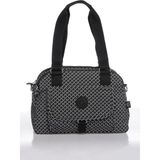 Smart Bags Orta Boy Çok Cepli Su Geçirmez Hafif Krınkıl Kumaş Kadın Omuz Çantası Siyah/beyaz