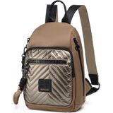 Smart Bags Parlak Kumaş Küçük Boy Askılı Kadın Sırt Çantası 3247 - Taba
