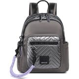 Smart Bags Parlak Kumaş Küçük Boy Askılı Kadın Sırt Çantası 3252 - Gri - Lila