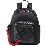 Smart Bags Parlak Kumaş Küçük Boy Askılı Kadın Sırt Çantası 3252 - Siyah - Bordo