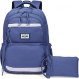 Smart Bags Sırt Çantası Okul Boyu Kalem Kutusu Hediyeli 3234 - Jeans Mavi Lila - Renk
