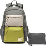 Smart Bags Sırt Çantası Okul Boyu Laptop Gözlü Okul Çantası - Gri - Açık Yeşil