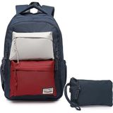 Smart Bags Su Geçirmez Laptop Bölmeli Çok Gözlü Büyük Boy Orta Okul ve Lise Sırt Çantası Lacivert - Standart