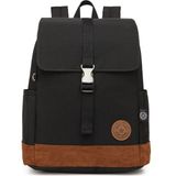 Smart Bags Süet Tabanlı Kumaş Kadın Sırt Çantası 3092 Siyah - Siyah - Taba