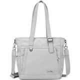 Smart Bags Twill Dimi Kumaş Kadın Omuz Çantası 3331 - Açık Gri