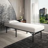 Smart Base Tek Kişilik Katlanır Metal Karyola - Siyah - 90 x 200 cm