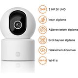 Smart Camera C302 - 3MP 2K 360 AI İnsan ve Evcil Hayvan Algılama Akıllı Ev Kamerası (Xiaomi Türkiye Garantili) - Beyaz