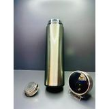 Smart Cup Dijital Derece Göstergeli Paslanmaz Çelik Kolay Taşınabilir El Termosu Matara 500 ml - Gri