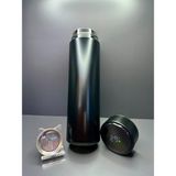 Smart Cup Dijital Derece Göstergeli Paslanmaz Çelik Kolay Taşınabilir El Termosu Matara 500 ml - Siyah