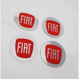 Smart Garage Jant Göbeği Arma Fiat 48MM 4'lü Set Kırmızı