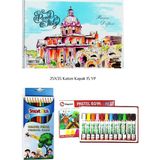 Smart Kids 12 Li Kuru Boya ve Pastel Boya Seti 25X35 Katon Kapak Resim Defteri 15 Yp