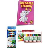 Smart Kids Boyama Kitaplı Kırtasiye Seti 12 Parça Kuru Boya ve Pastel Boya ile Eğlenceli Aktiviteler
