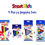Smart Kids Pastel Boya 12Li+Kuru Boya Kalemi 12Li+Keceli Boya Kalemi 12Li +Sulu Boya 12Li