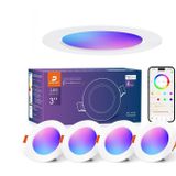 Smart LED Spot Lamba, 6000K Beyaz, 220V, Telefon Uygulaması ile Kontrol Edilebilir, RGB Renk Değiştiren DUSKTEC (110mm-95mm)