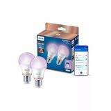 Smart Lighting Led Ampul A60 E27 60W Eşdeğer Rgb 2'Li Paket - Google Home, Alexa, Homekit Ve Matter Uyumlu