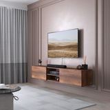 Smart Mobilya Vera 2 Kapaklı 180 cm Duvara Monte Tv Ünitesi - Barok - Ceviz