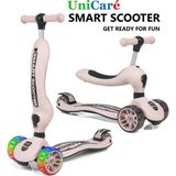 Smart Oturaklı Çocuk Scooter 3 Tekerlekli Işıklı Scooter Yükseklik Ayarlı 1-5 Yaş - Bebek Pembe