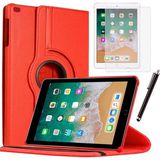Smart Tech Apple iPad 5 Nesil / 6 Nesil Kılıf Ekran Koruyucu ve Kalem Set - Kırmızı