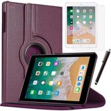 Smart Tech Apple iPad 5 Nesil / 6 Nesil Kılıf Ekran Koruyucu ve Kalem Set - Mor